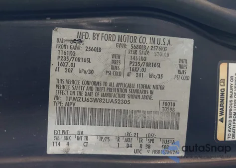 2004 Ford Explorer Limited from USA, damaged, VIN 1FMDU75K54ZB30216